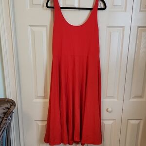 Elegant Orange Sleeveless  Dress